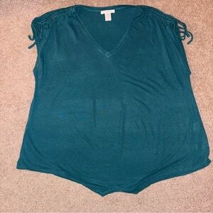 Westbound Teal V-Neck Top